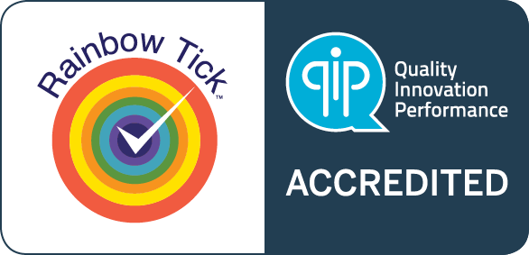 The Rainbow Tick indicating this is a safe and inclusive place for the LGBTIQ community